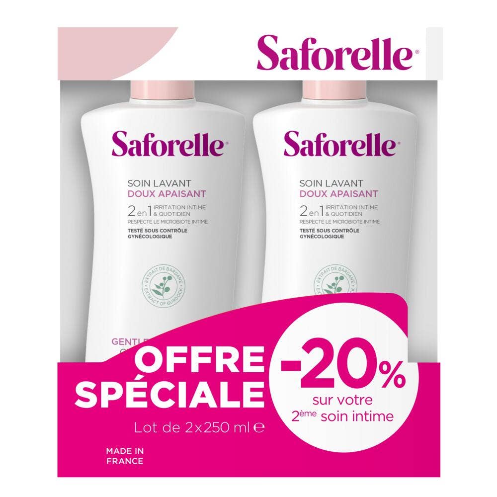 Saforelle Soin Lavant Doux Peaux Sensibles 2x250ml