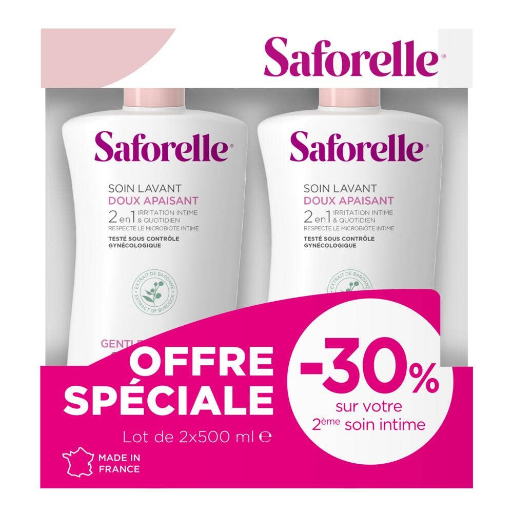 Saforelle Soin Lavant Doux Peaux Sensibles 2x500ml