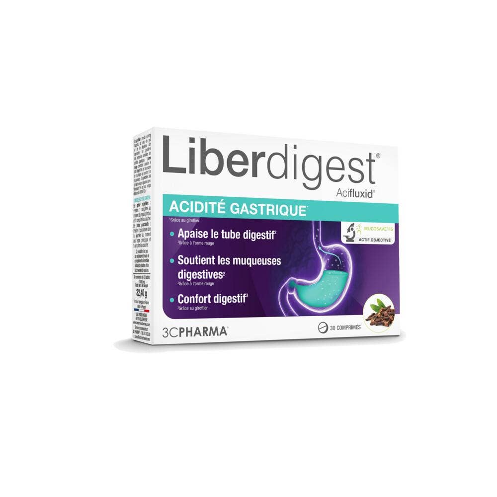 3C Pharma Liberdigest Acidité Gastrique 30 comprimés