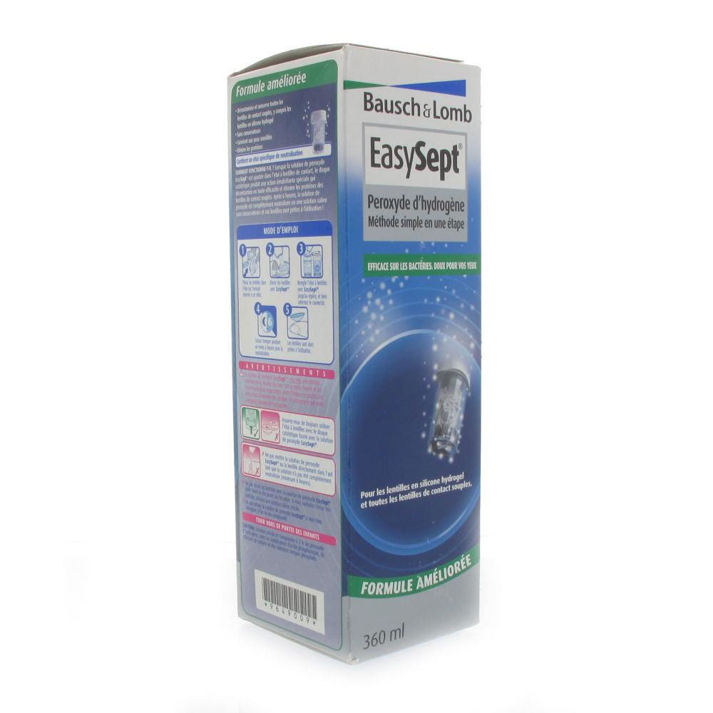 Bausch&Lomb Easysept Solution Pour Lentilles Au Peroxyde D'hydrogene 360 ml