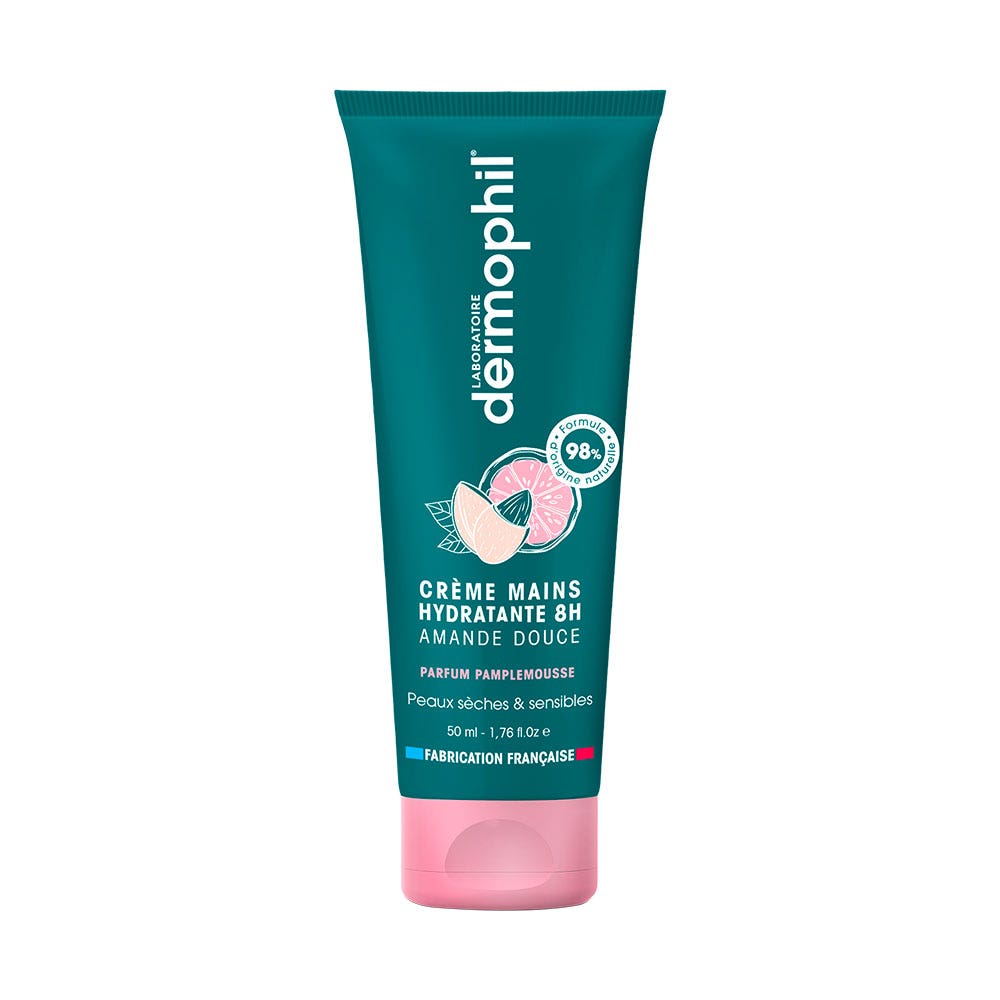 Dermophil Indien Crème Mains Hydratante Huile d'Amande douce Parfum Pamplemousse 50ml
