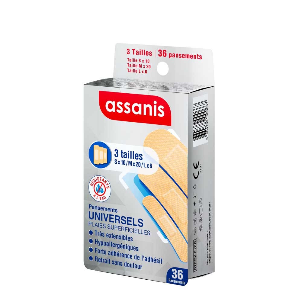 Assanis Pansements universels assortiment x36