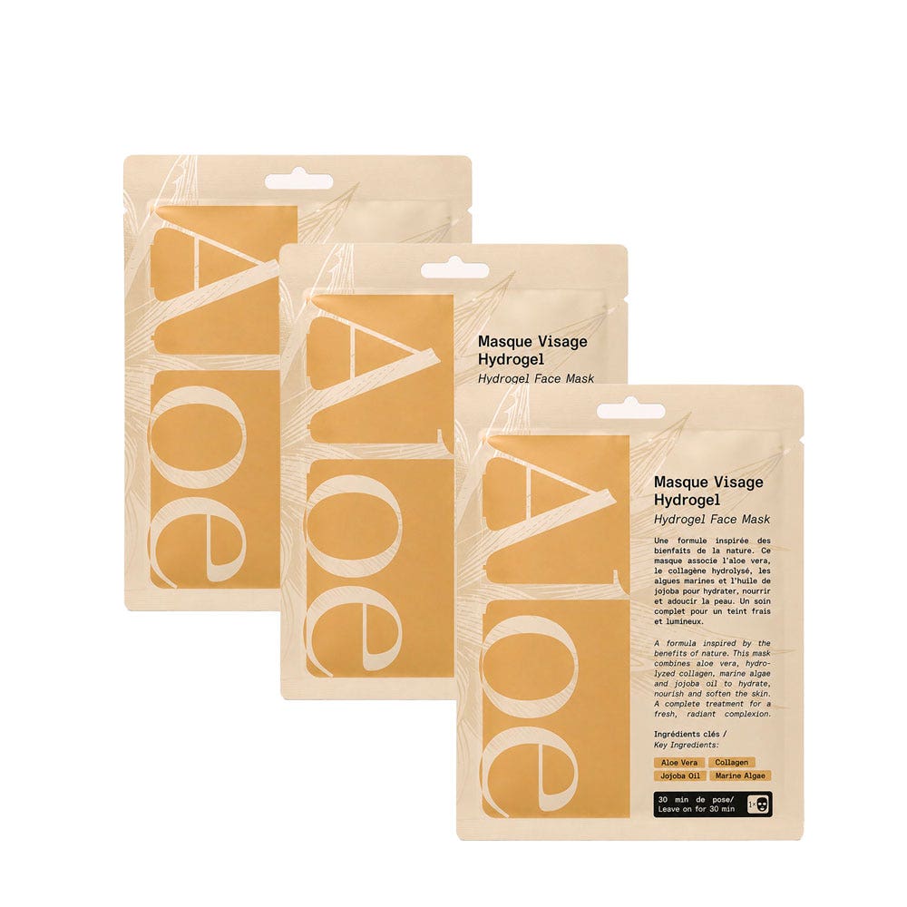 Aloe Paris Masques visage hydrogel 3 masques