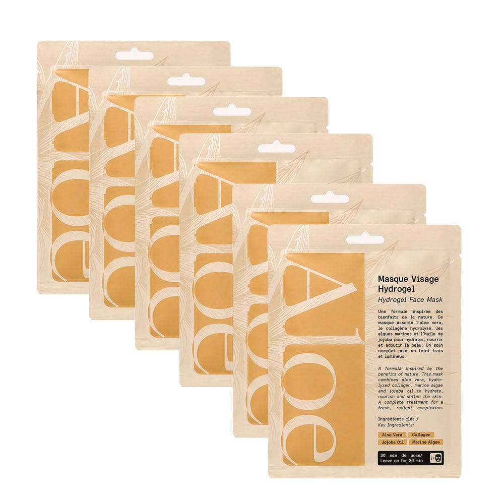 Aloe Paris Masques visage hydrogel 6 masques