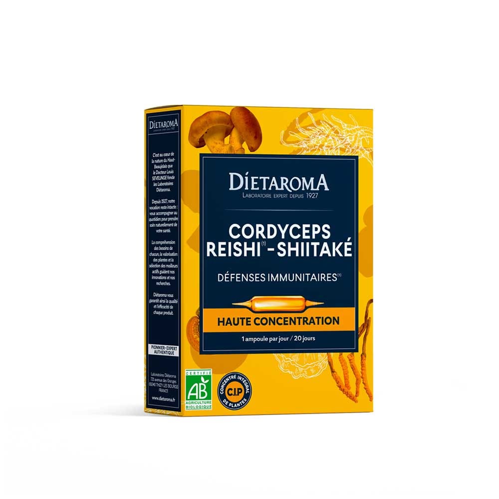 Dietaroma Cordyceps Reishi Shiitake Bio 20 ampoules de 10ml