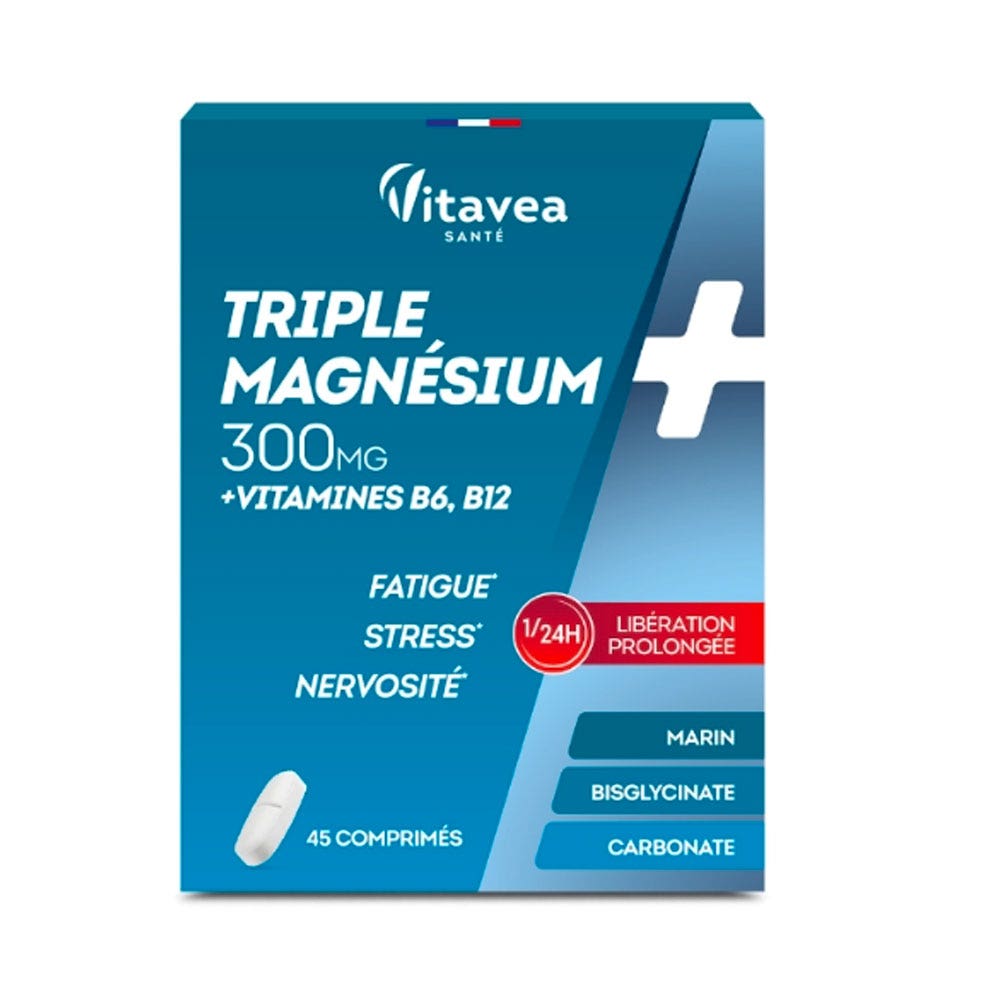 Vitavea Santé Triple Magnésium + Vitamines B6 et B12 45 comprimés