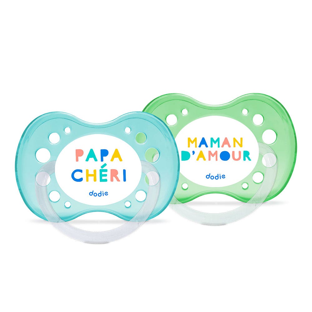 Dodie Sucettes Anatomiques Mots d'amour 18 mois et plus x2