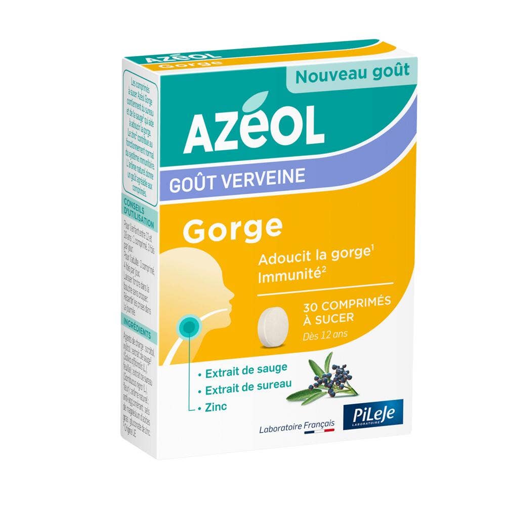 Pileje Azéol Gorge Arôme Verveine 30 comprimés à sucer