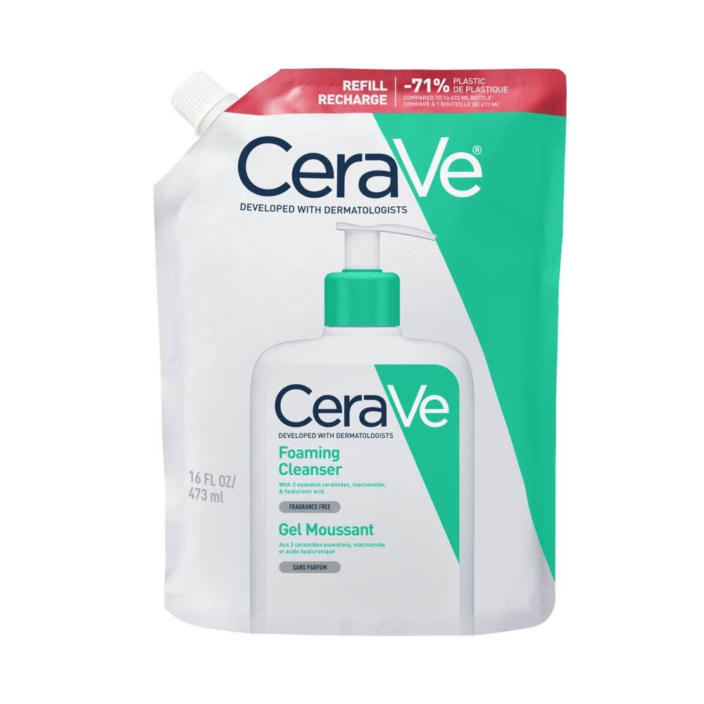 Cerave Cleanser Visage Recharge Gel Moussant Visage Et Cou Peaux Normales A Grasses 473 ml