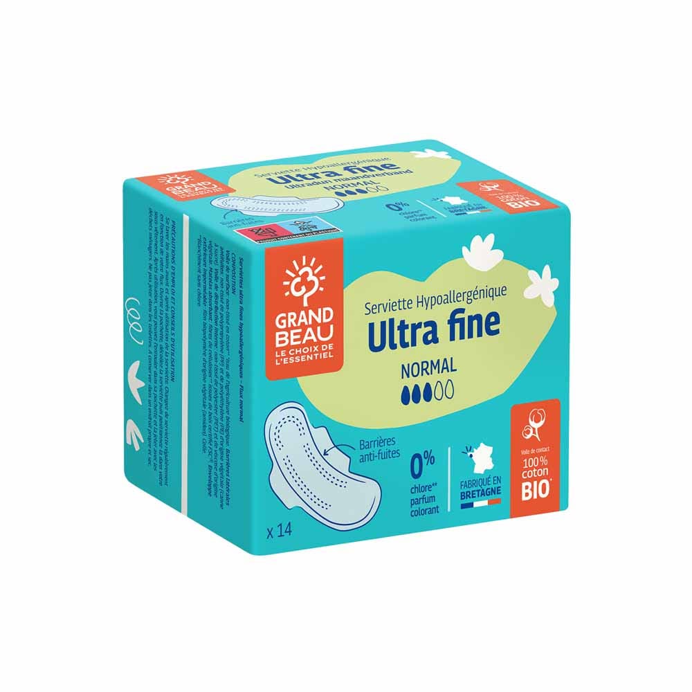 Grand beau Serviette Hypoallergénique Ultra Fine Normal x14