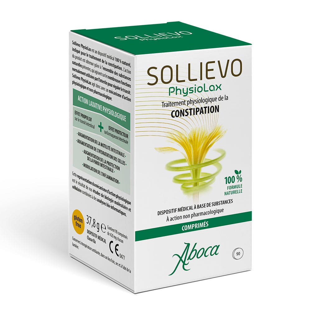 Aboca Sollievo Physiolax Traitement physiologique de la constipation 90 Comprimés