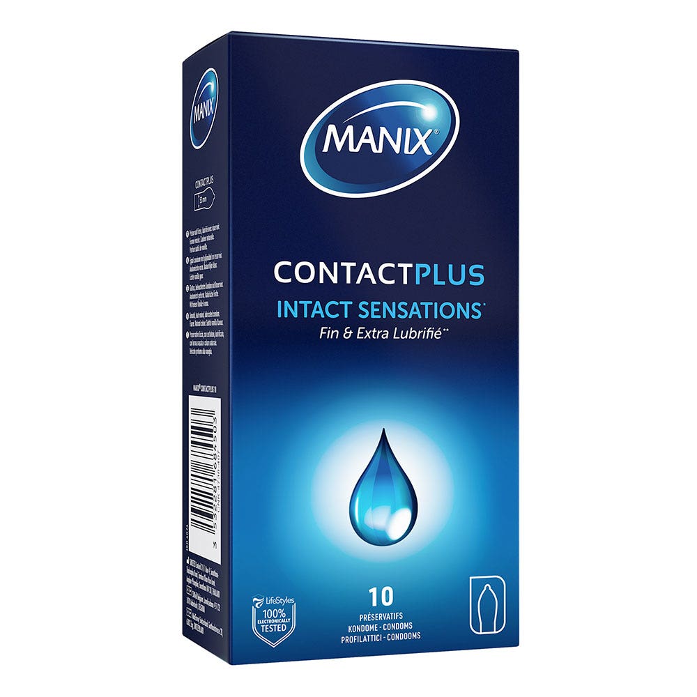 Manix Contact Plus Préservatifs Finesse et Extra Lubrification 10 unités