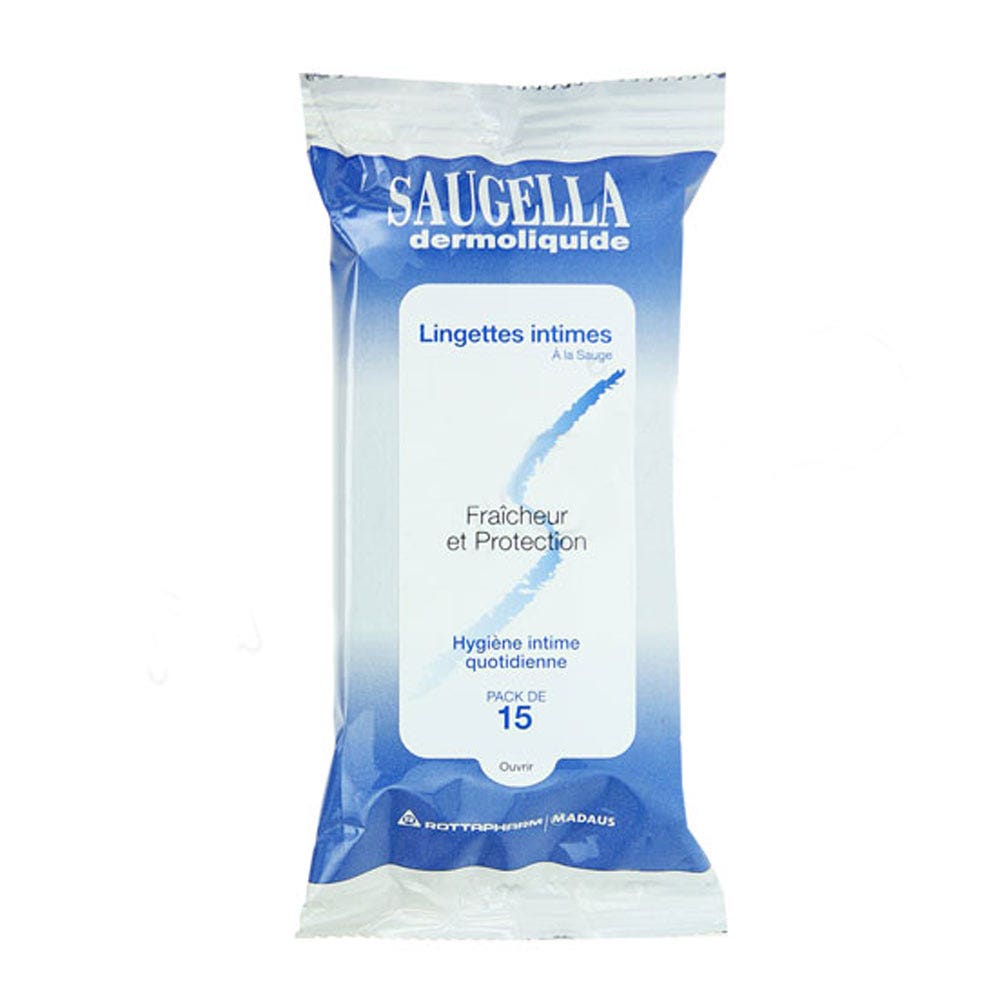 Saugella Dermoliquide Lingettes Intimes x15