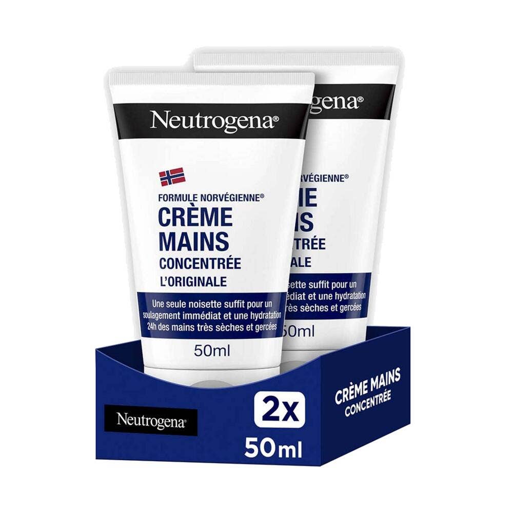 Neutrogena Crème Mains Hydratante Concentrée Peaux Sèches 2x50ml