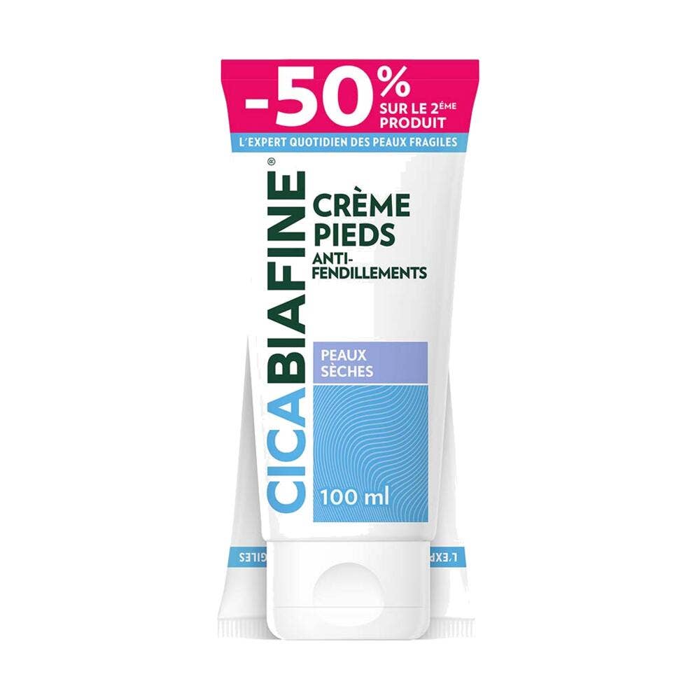 Cicabiafine Crème Hydratante Pieds Secs Anti-Fendillements 2x100ml