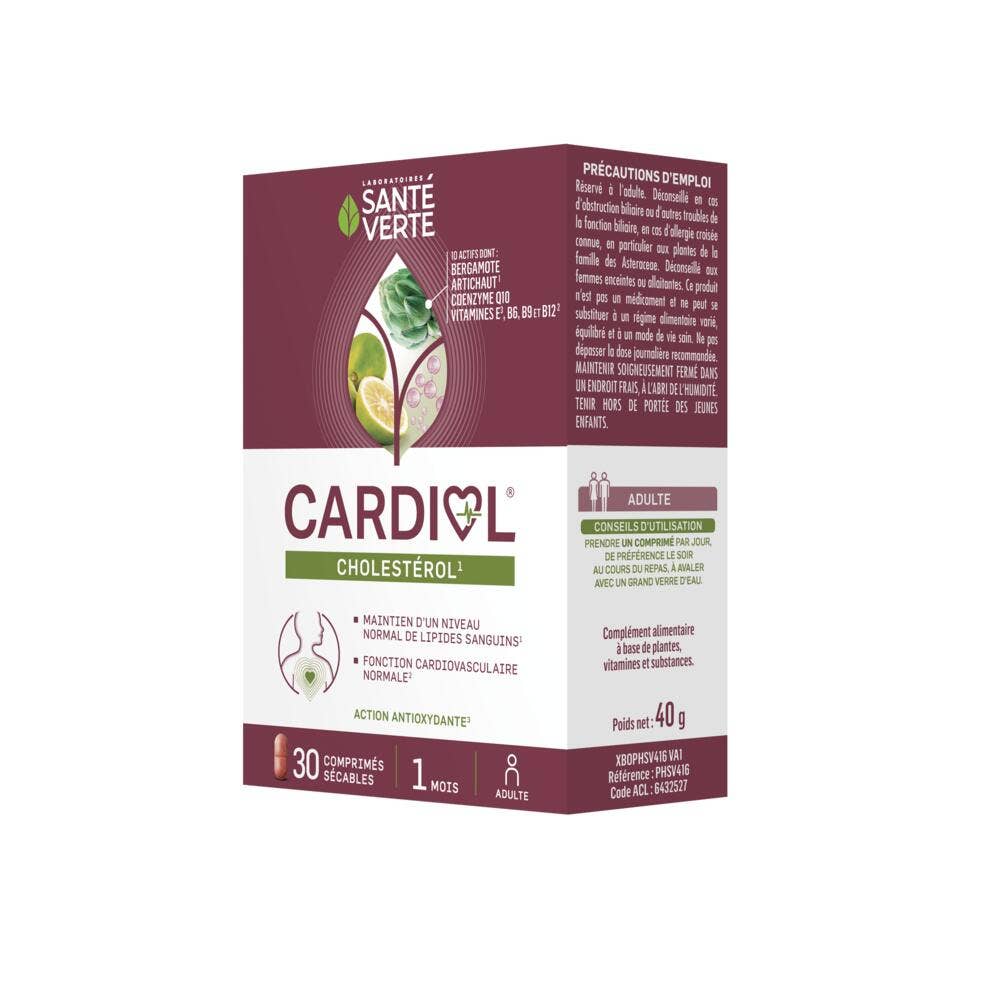 Sante Verte Cardiol Cholestérol 30 comprimés