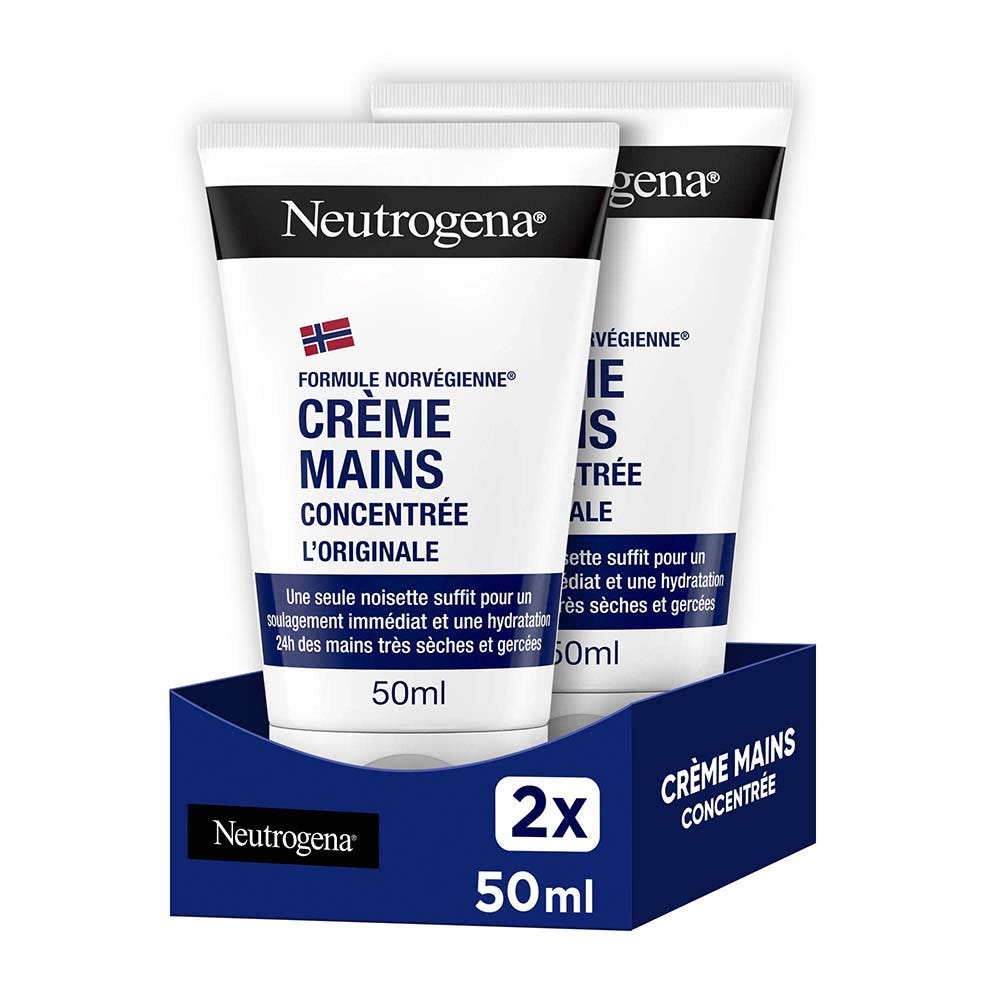 Neutrogena Crème Mains Hydratante Concentrée Peaux Sèches 2x50ml