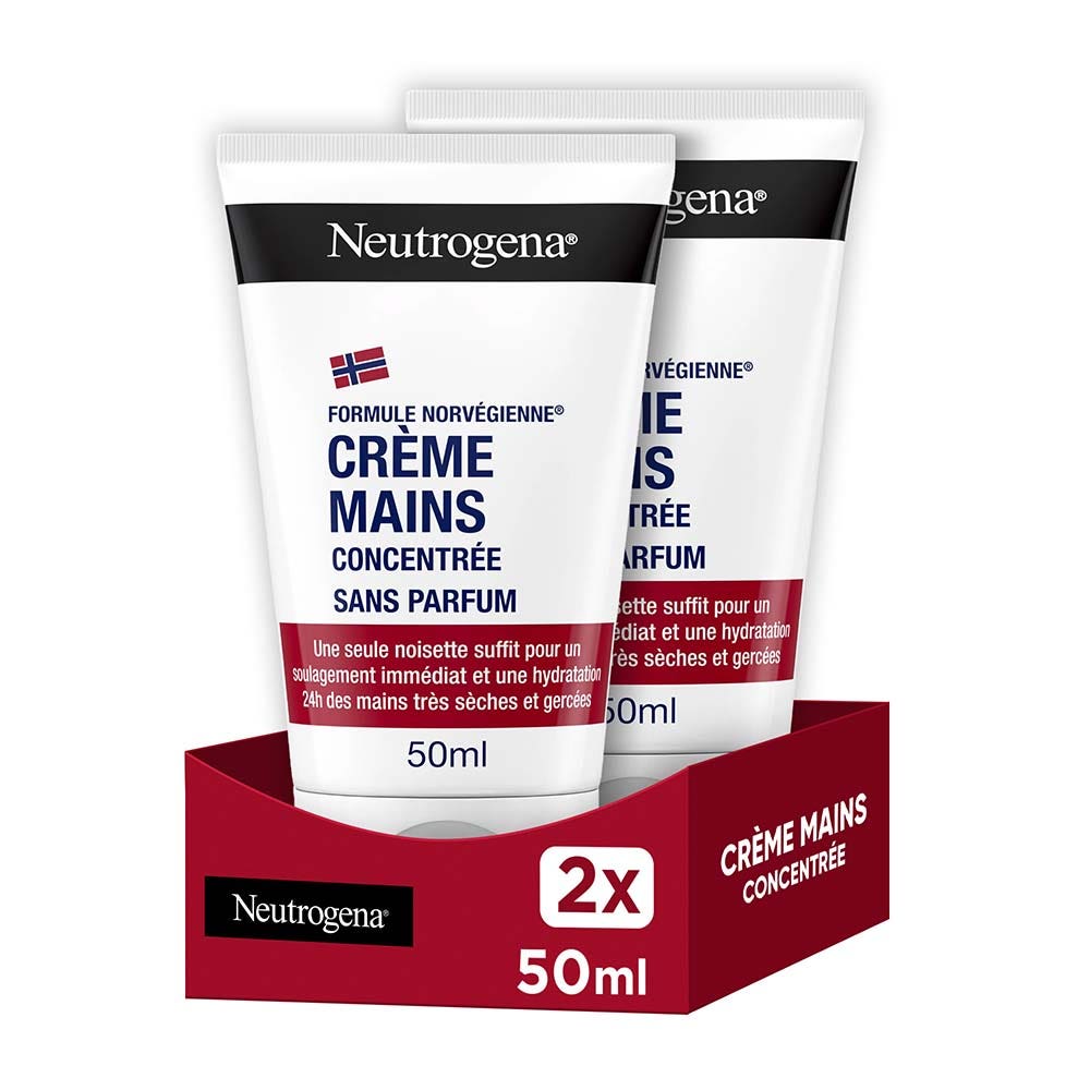 Neutrogena Crème Mains Hydratante Concentrée Peaux très sèches 2x50ml