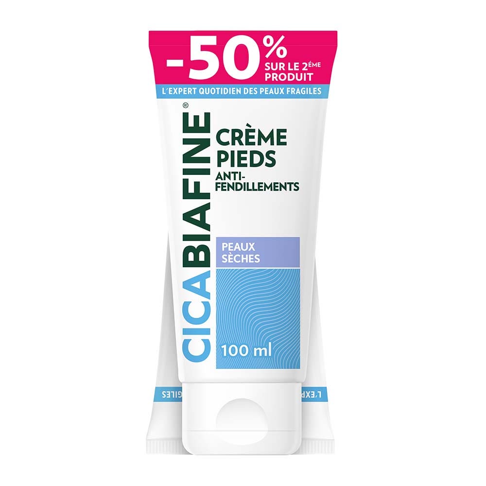 Cicabiafine Crème Hydratante Pieds Secs Anti-Fendillements 2x100ml