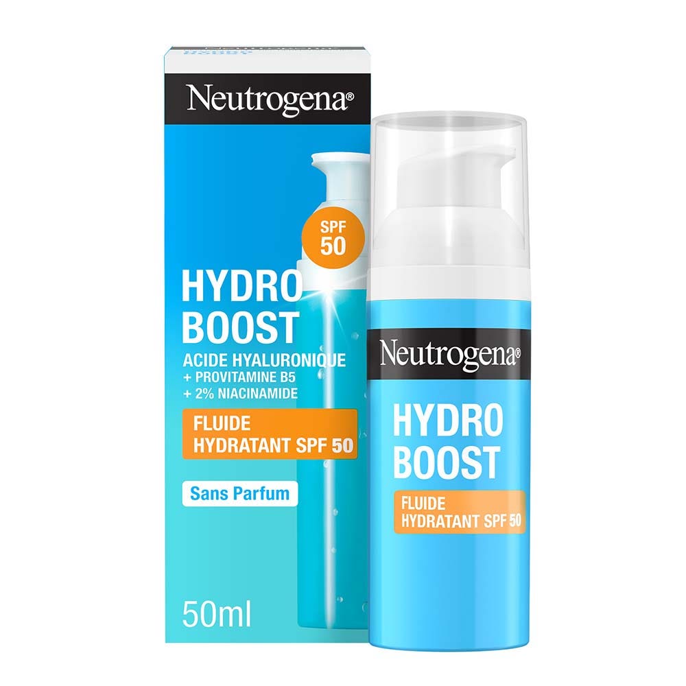 Neutrogena Hydro Boost Fluide Hydratant avec acide hyaluronique B5 et niacinamide SPF 50 50ml