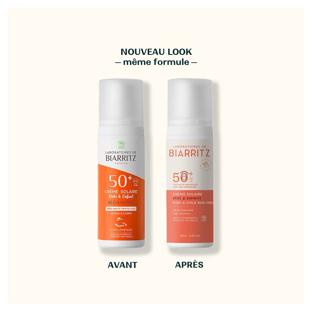 Laboratoires De Biarritz Solaires Crème Bébé et Enfant SPF50+ Bio 100ml