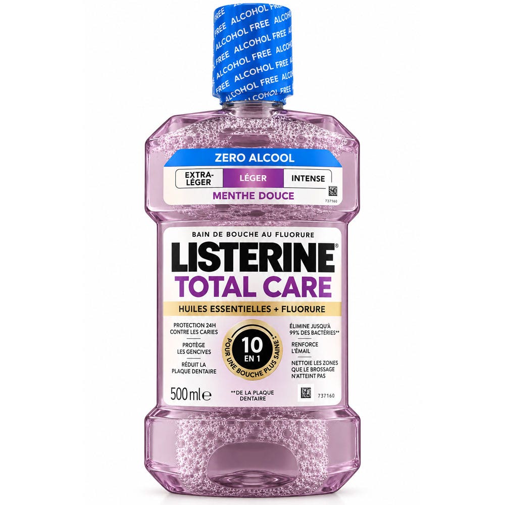 Listerine Bain De Bouche Total Care Menthe Douce Goût Plus Léger 500ml
