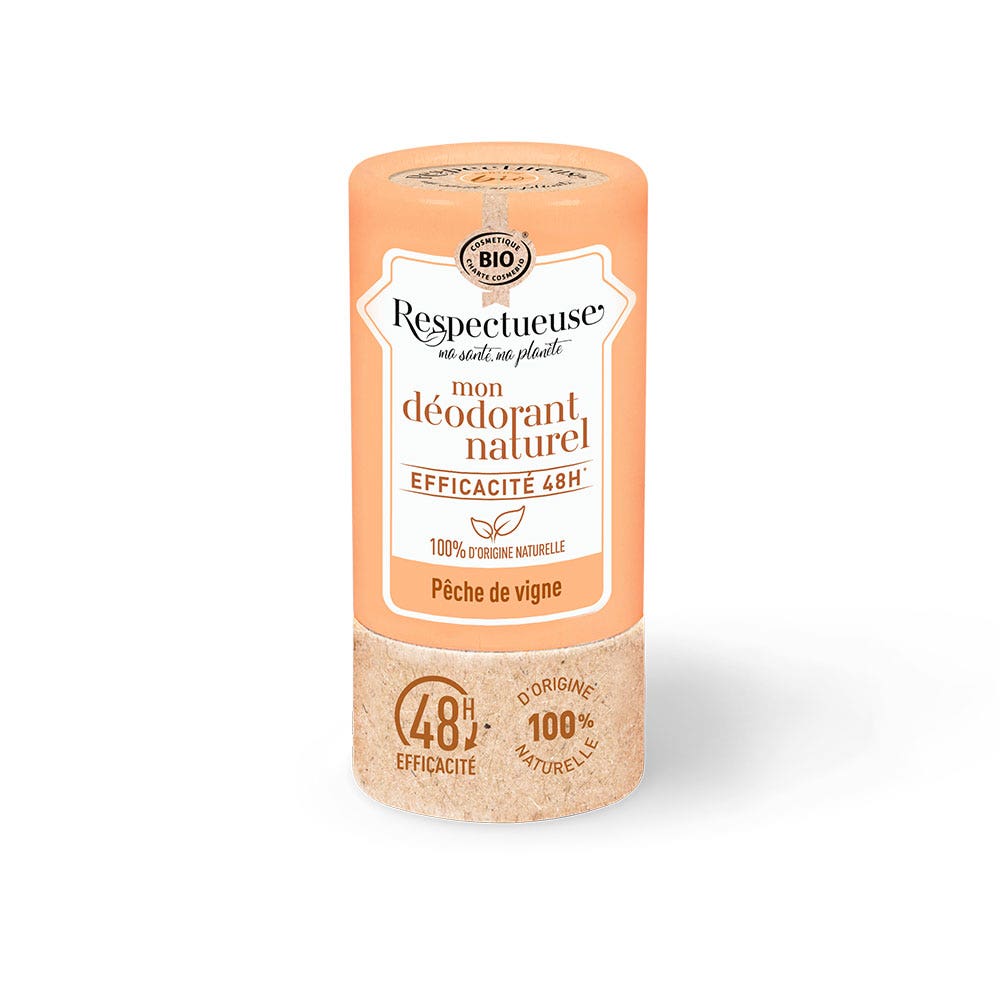 Respectueuse Déodorant Stick Naturel 48H Pêche De Vigne 50g