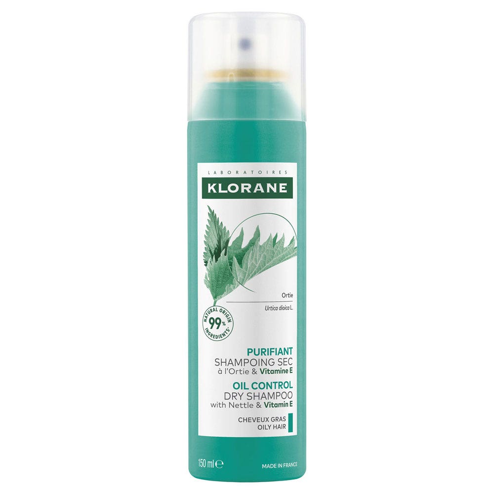 Klorane Ortie Shampooing Sec Purifiant Cheveux Gras 150ml