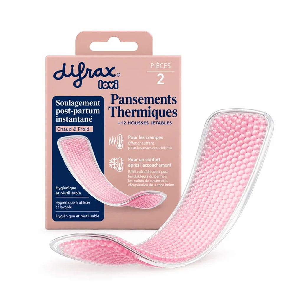 Difrax Lovi Serviettes Thermo gel post-partum x2 + 12 housses