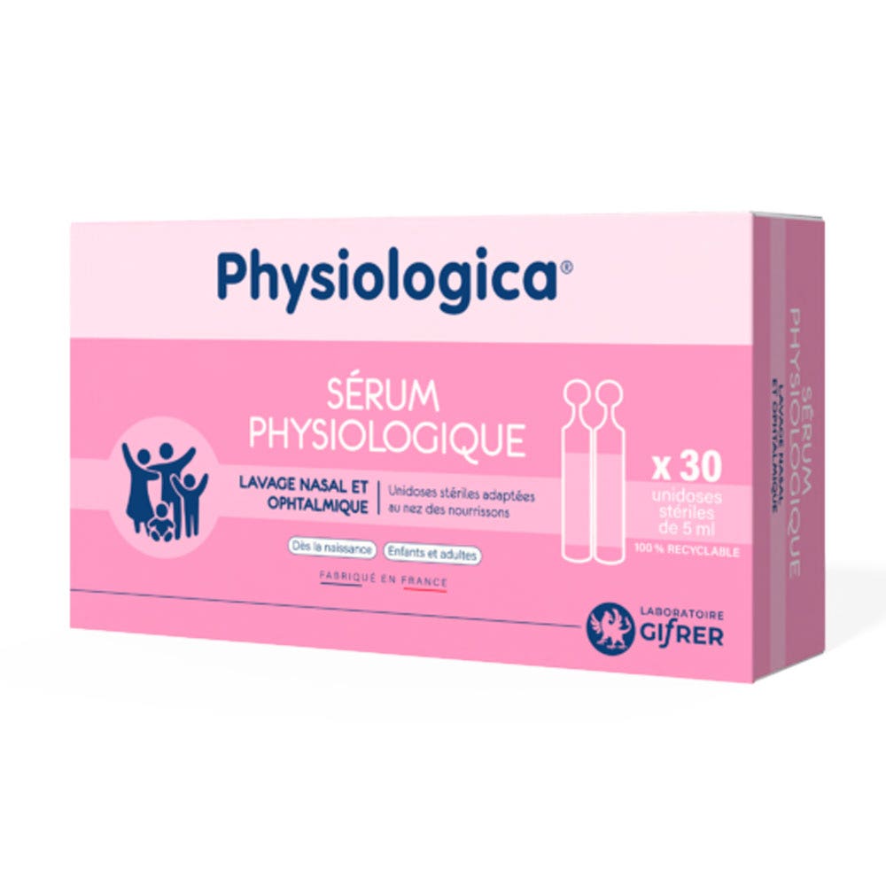 Gifrer Physiologica Sérum Physiologique Lavage nasal et ophtalmique 30x5ml
