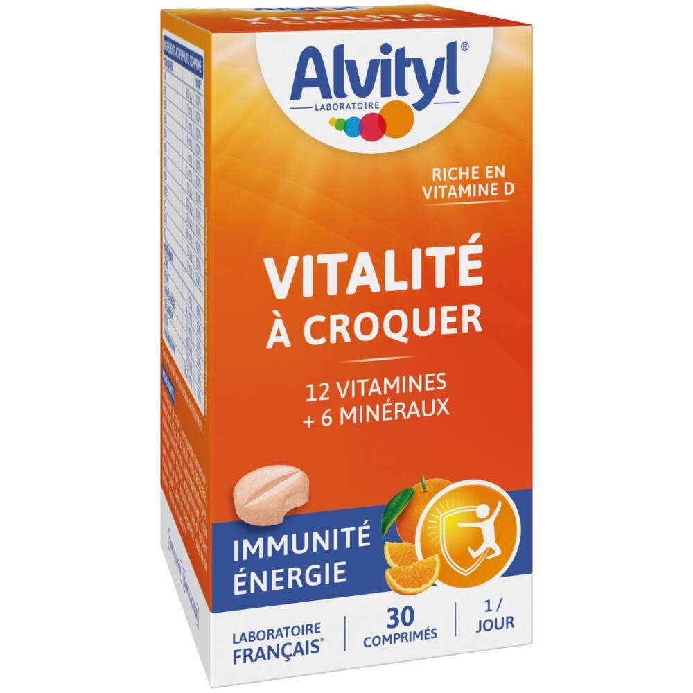Alvityl Vitalité A Croquer Goût Orange 30 Comprimés