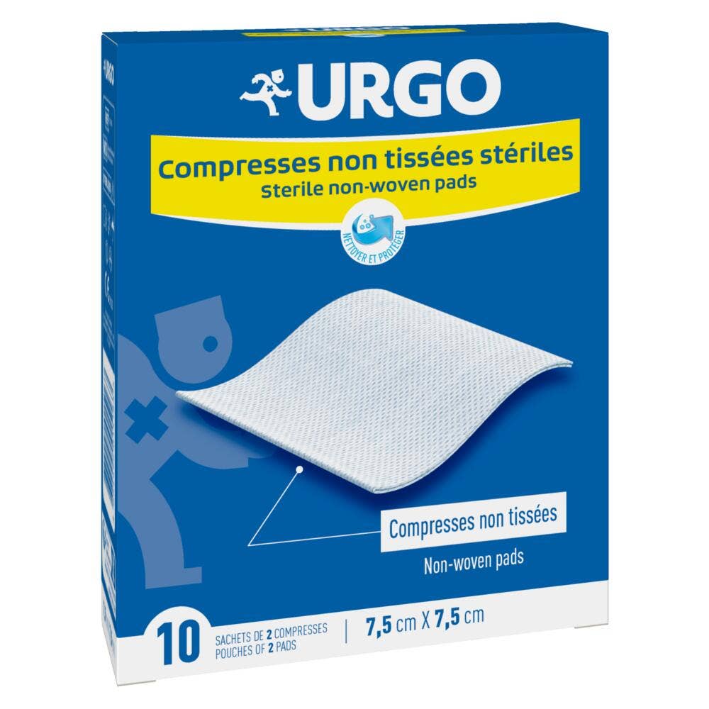 Urgo Compresses Stériles Non Tissées 7.5x7.5cm Boite de 10