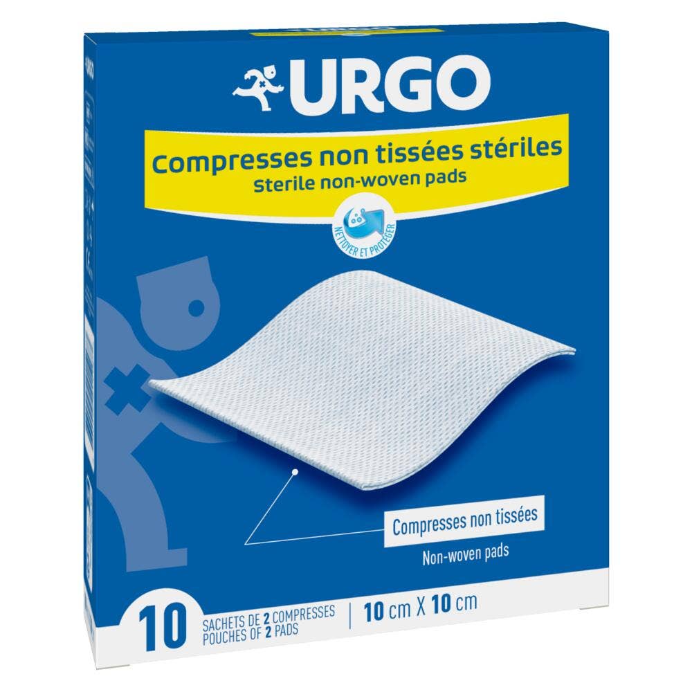 Urgo Compresses Stériles Non Tissées 10cmx10cm Boite de 10