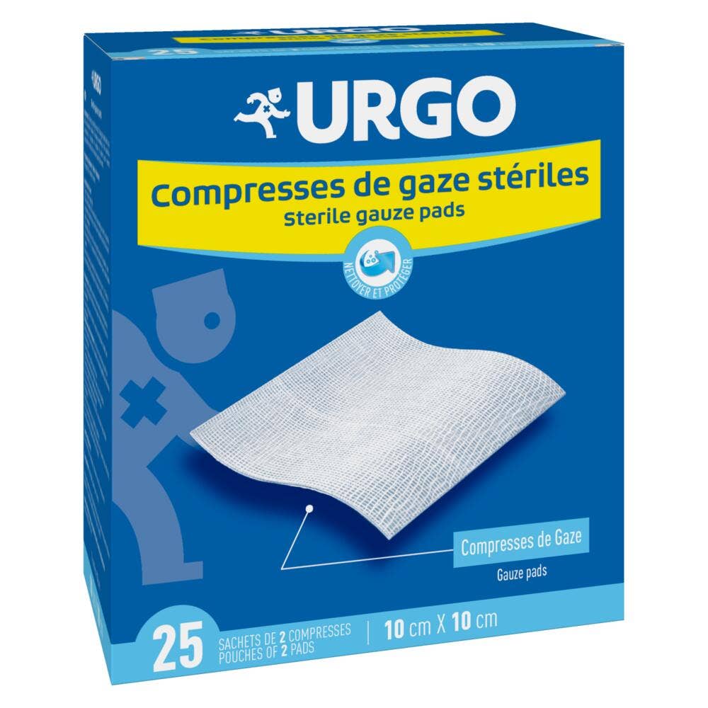 Urgo Compresses de gaze Stériles 10cmx10cm x25