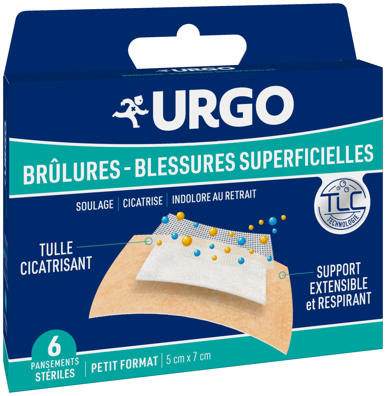Urgo Brûlures Blessures Superficielles Pansements Stériles 5x7cm x6