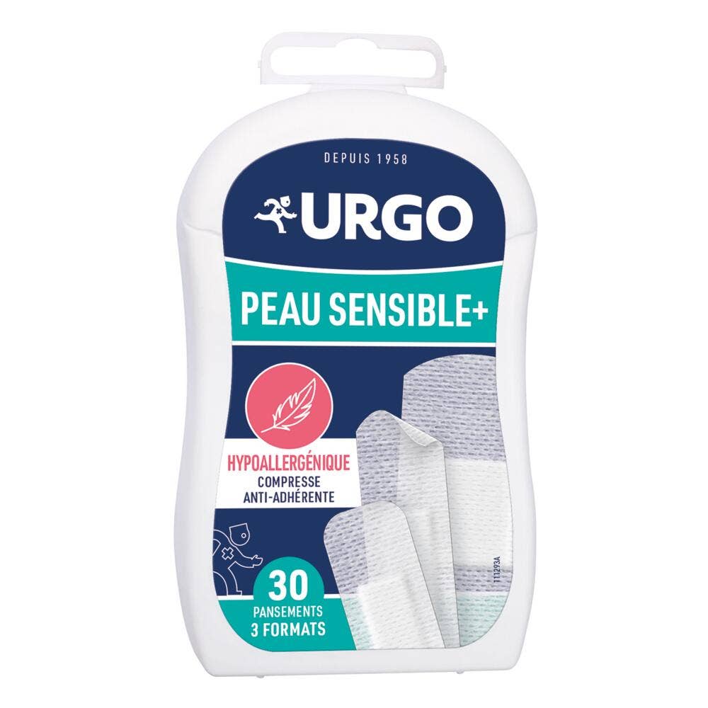 Urgo Pansements Hypoallergénique Peau Sensible+ 3 Formats x30