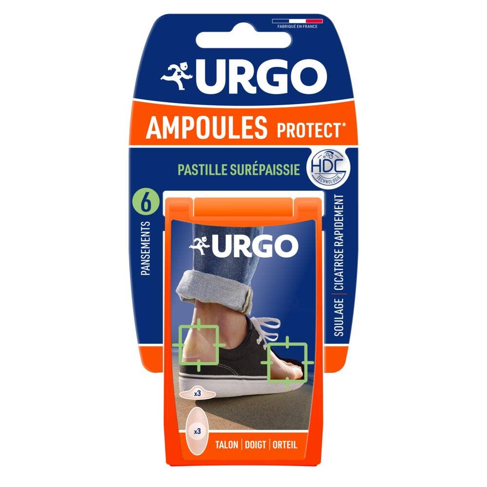 Urgo Pansements Ampoules Surépaissis Talon doigt orteil x6