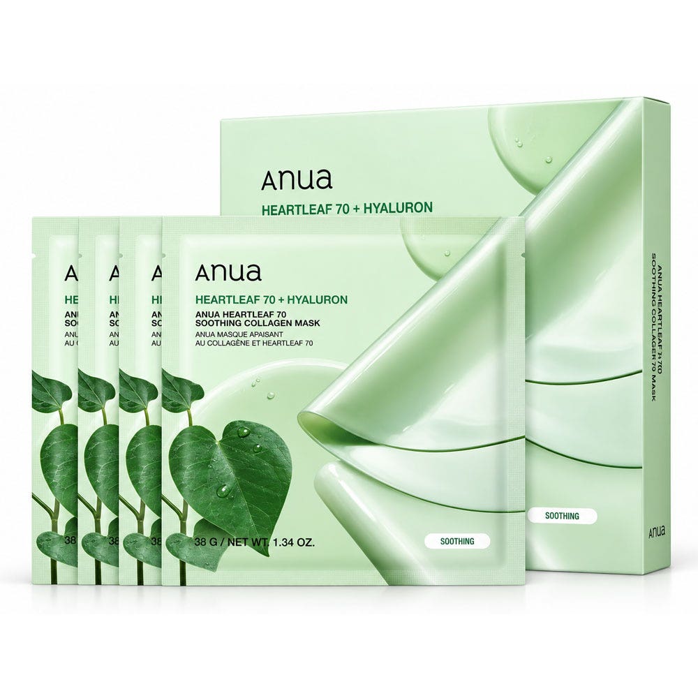 Anua Heartleaf 70 Soothing Collagen Mask x4 masques
