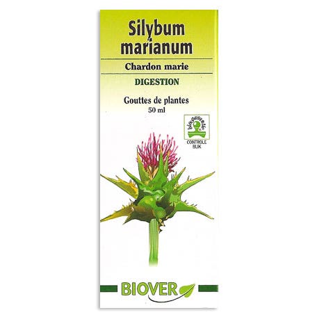 Gouttes De Plantes Silybum Marianum Chardon Marie Digestion 50ml Biover