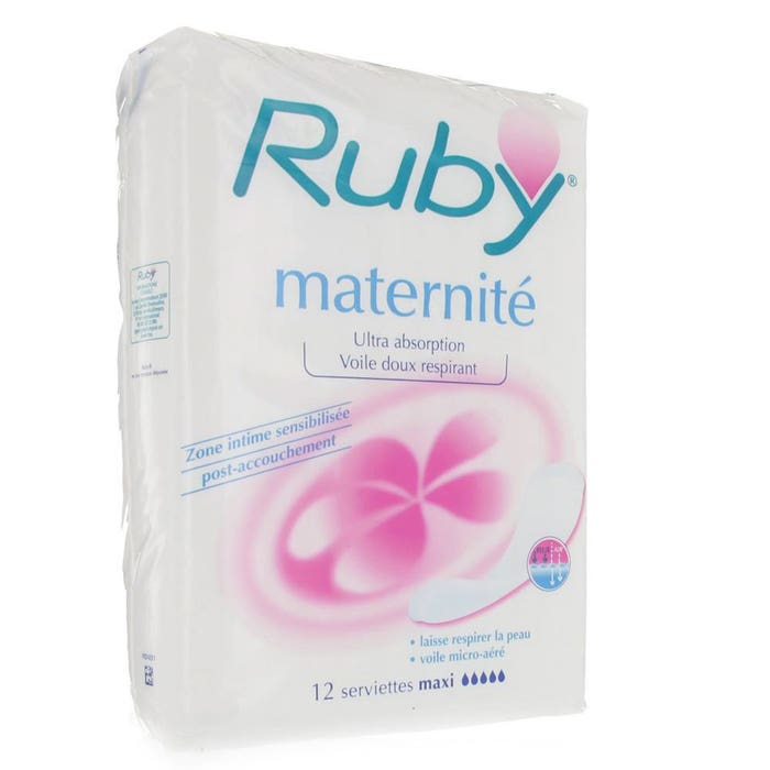 Maternite Voile Hypoallergenique 12 Serviettes Ruby
