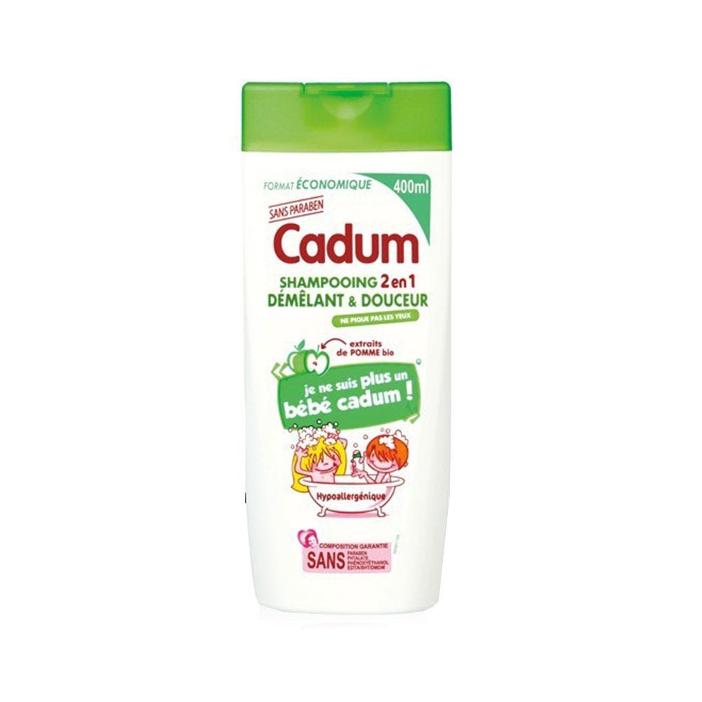 Cadum Enfant Shampooing 2 En 1 Demelant Douceur Pomme 400 ml