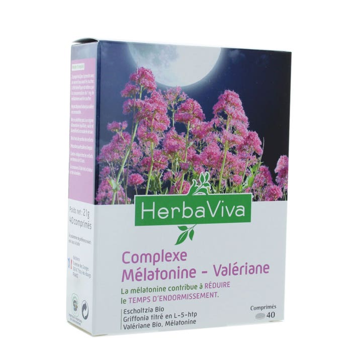 Herbaviva Herba Viva Complexe Melatonine-Valeriane 40 Comprimés