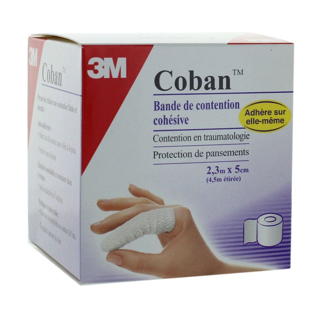 3M Bande De Contention Cohesive Blanc 5x2cm