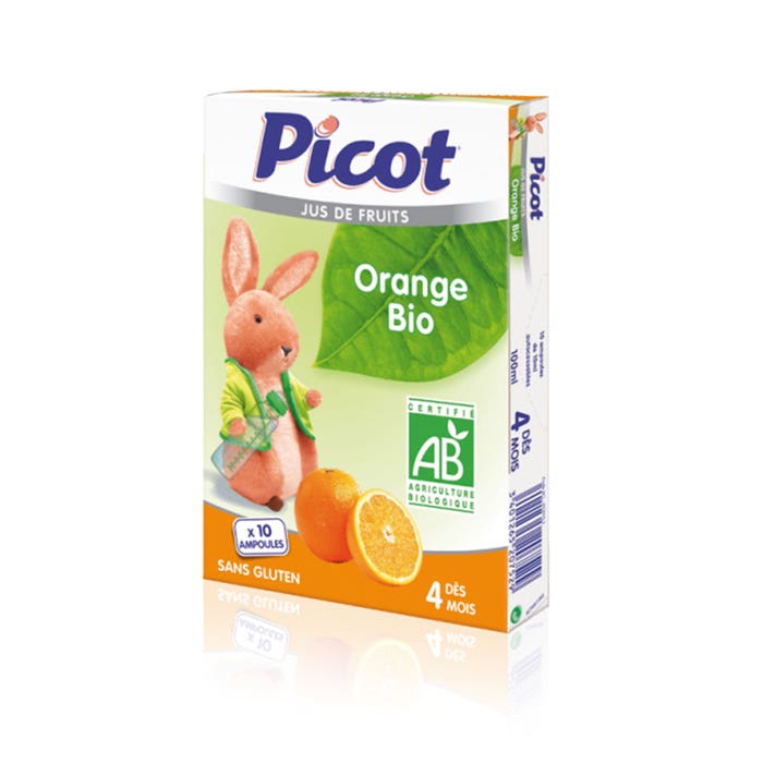 Picot Jus De Fruits Bio Orange Des 4 Mois 10 Ampoules De 10ml
