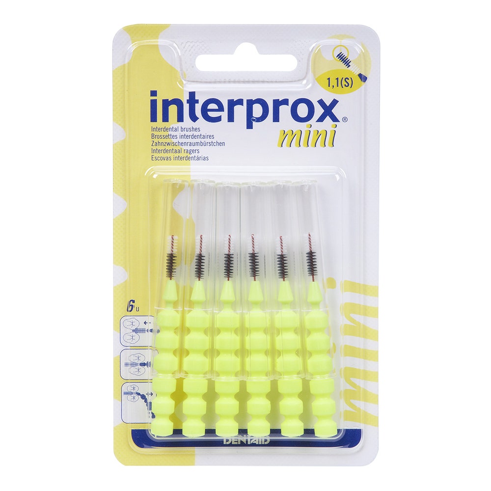 Interprox Mini Brossettes Interdentaires Jaune 1.1 X6