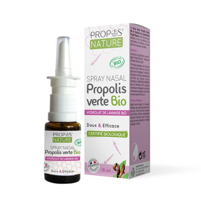 Spray Nasal Propolis Verte Et Hydrolat De Lavande Bio 15ml Propos'Nature
