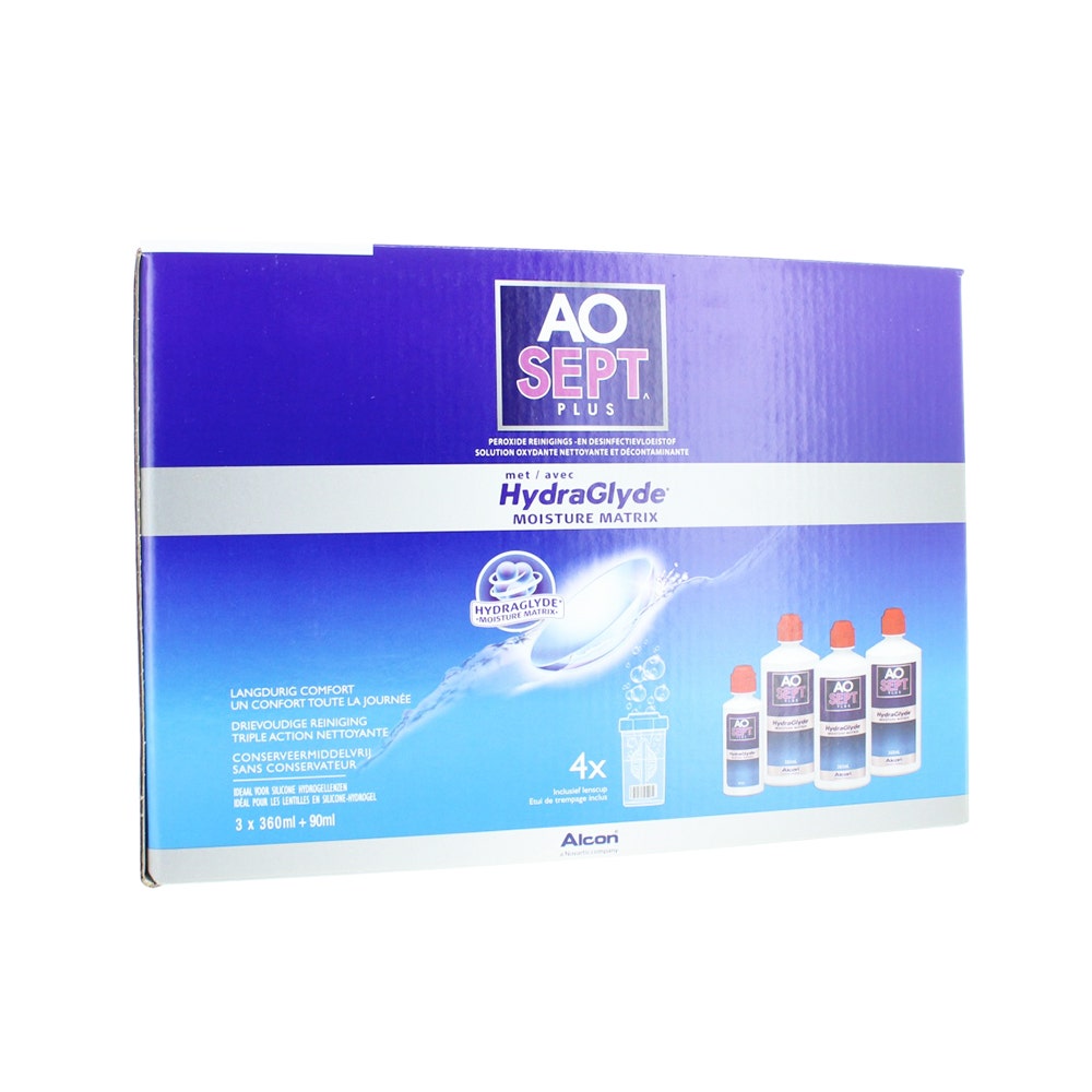 ALCON Aosept plus Hydraglyde 3x360ml + 90mL