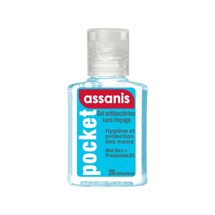 Gel hydroalcoolique sans rinçage 20 ml Pocket Classic Assanis