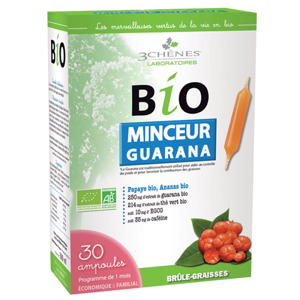 3 Chênes Minceur Guarana 30 Ampoules