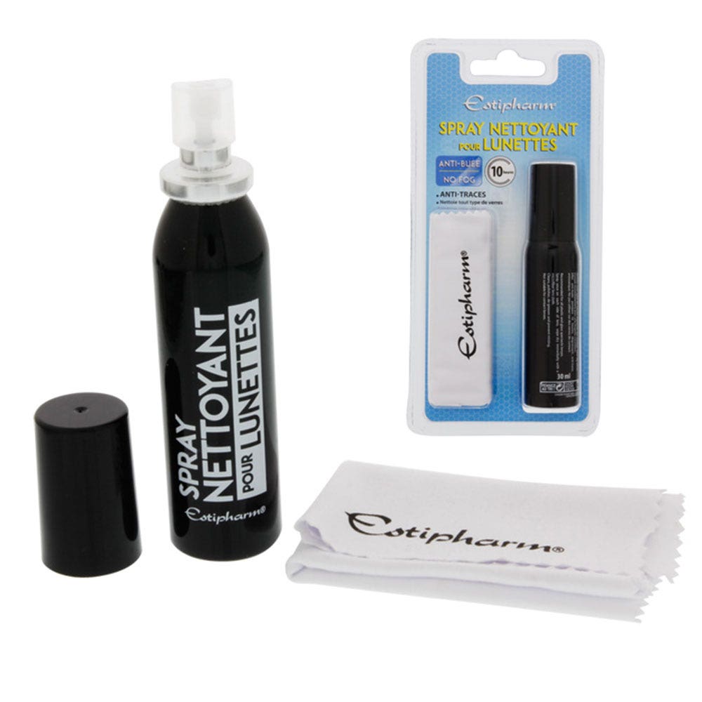 Estipharm Spray Nettoyant + Lingette Anti-buée